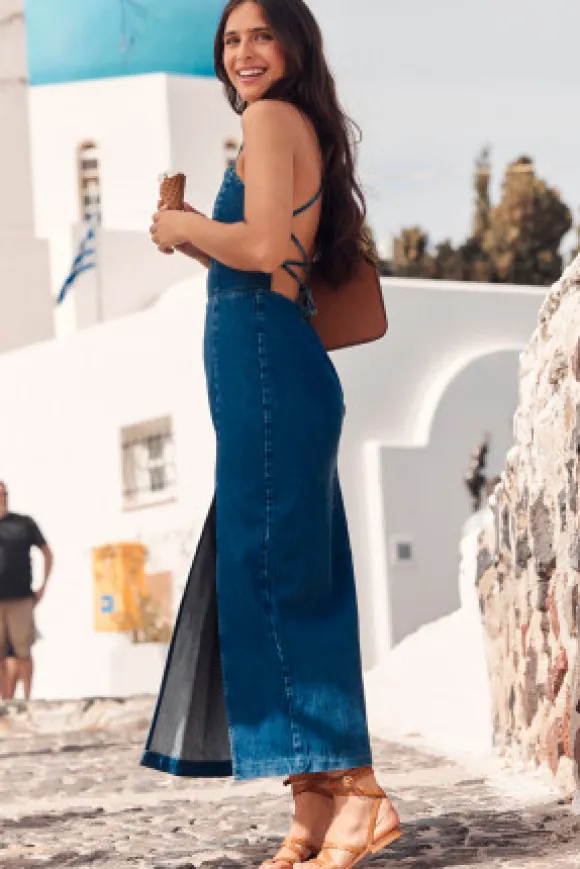 ROBE VERA DENIM STONE