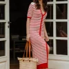 ROBE ÉVY RAYÉ ROUGE