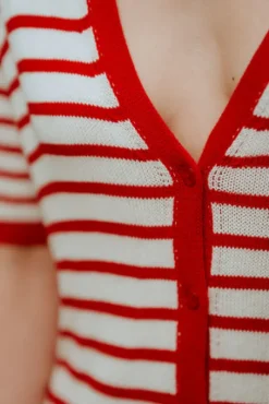 ROBE ÉVY RAYÉ ROUGE