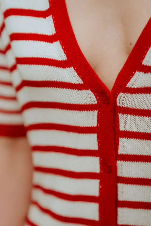 ROBE ÉVY RAYÉ ROUGE