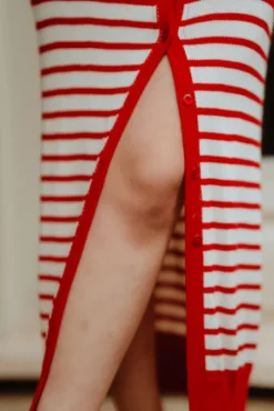 ROBE ÉVY RAYÉ ROUGE