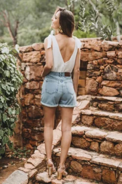 SHORT DENIM ACHILLE BLEACHED