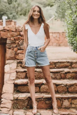 SHORT DENIM ACHILLE BLEACHED
