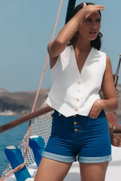 SHORT DENIM ACHILLE STONE