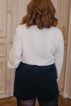 SHORT GABIN VELOURS MARINE