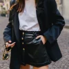 SHORT GUILLAUME SIMILI CUIR NOIR