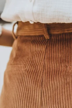 SHORT JONAS VELOURS CAMEL