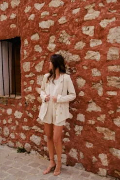 SHORT LÉO LIN VISCOSE BEIGE