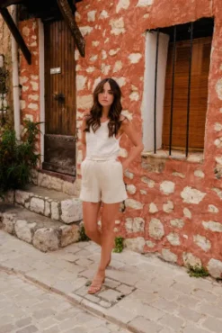 SHORT LÉO LIN VISCOSE BEIGE