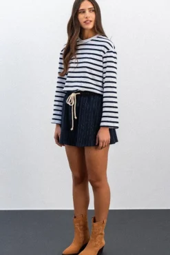 SHORT SÉLÈNE RAYÉ MARINE