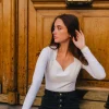 TOP BLEUET BLANC