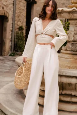 TOP ÉLIA LIN VISCOSE BEIGE