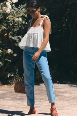 TOP RIVIERA LIN BLANC