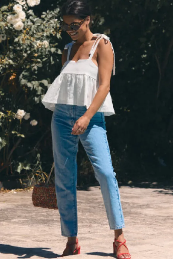 TOP RIVIERA LIN BLANC