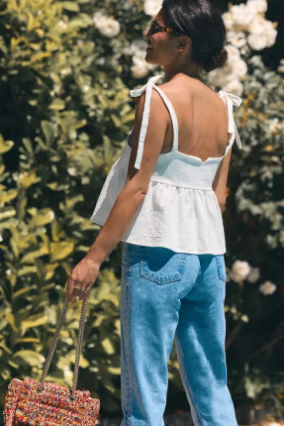TOP RIVIERA LIN BLANC