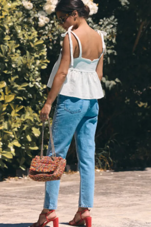 TOP RIVIERA LIN BLANC