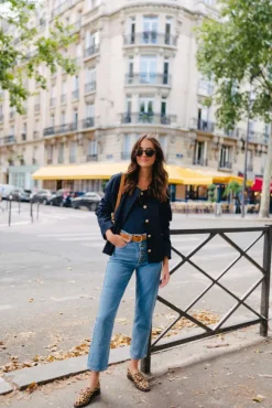 VESTE CHARONNE GABARDINE MARINE