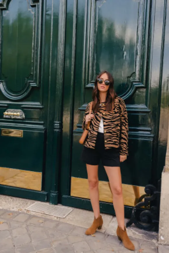 VESTE CHARONNE VELOUR ZEBRE