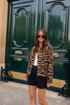 VESTE CHARONNE VELOUR ZEBRE