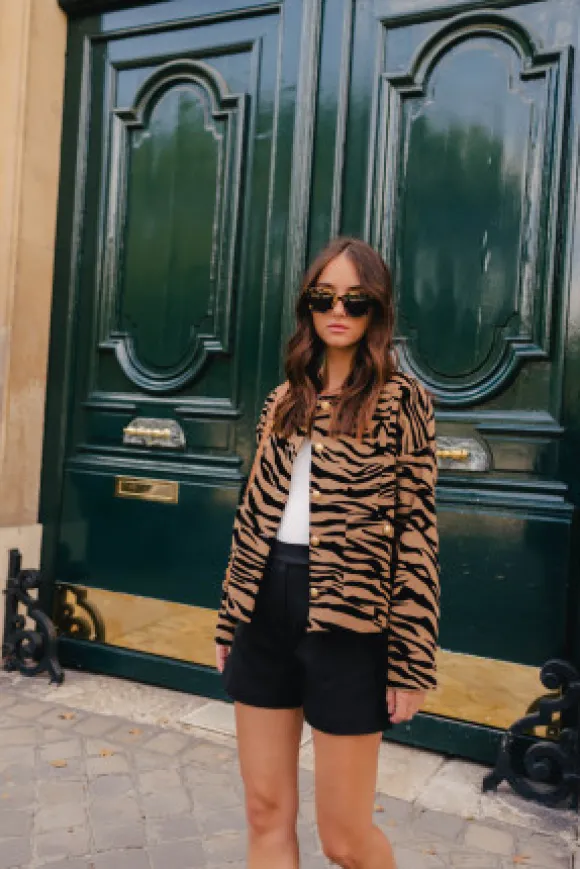 VESTE CHARONNE VELOUR ZEBRE