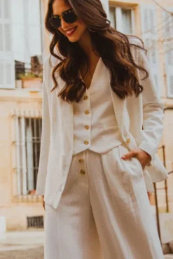 VESTE FRANCKY LIN VISCOSE BLANC