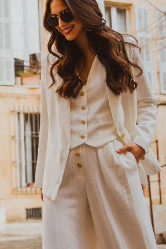 VESTE FRANCKY LIN VISCOSE BLANC