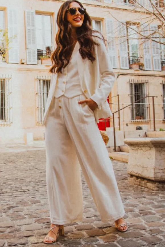 VESTE FRANCKY LIN VISCOSE BLANC