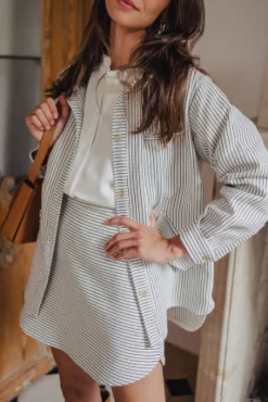 VESTE GINA RAYURES JEAN