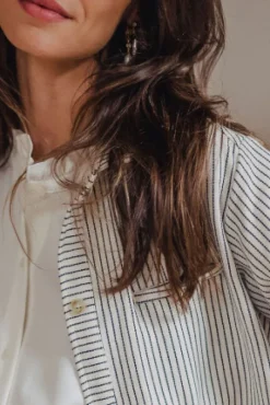 VESTE GINA RAYURES JEAN