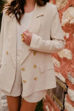 VESTE PADMÉ LIN VISCOSE BEIGE
