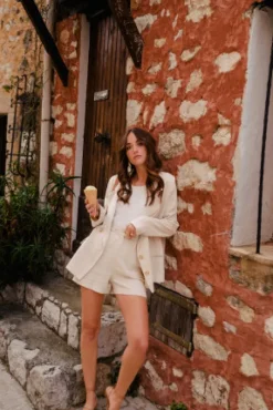 VESTE PADMÉ LIN VISCOSE BEIGE