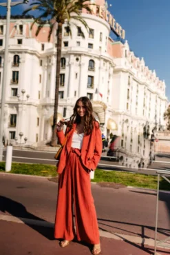 VESTE PADMÉ LIN VISCOSE TERRACOTTA