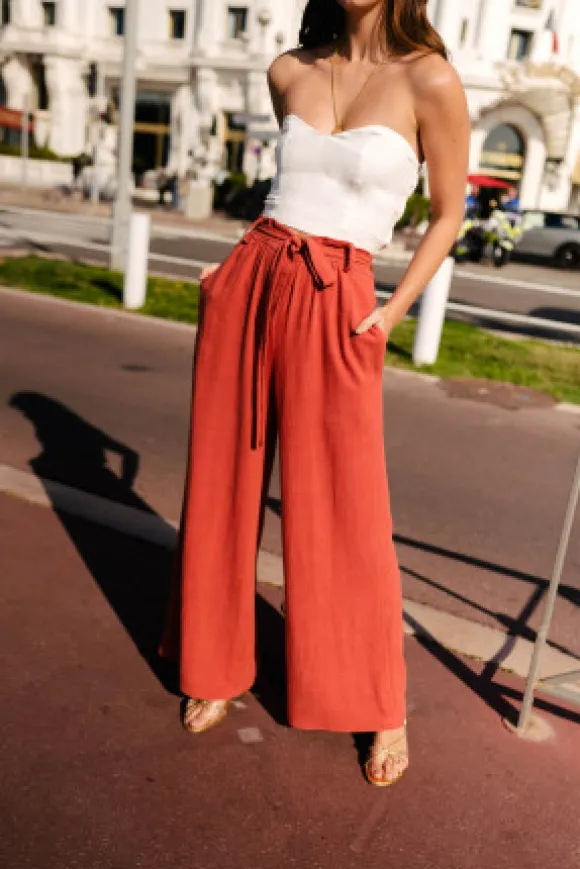 VESTE PADMÉ LIN VISCOSE TERRACOTTA