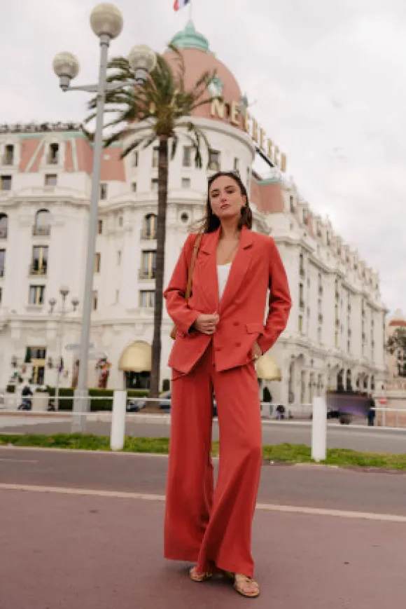 VESTE PADMÉ LIN VISCOSE TERRACOTTA