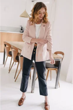 VESTE PADMÉ VELOURS ROSE