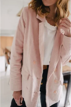 VESTE PADMÉ VELOURS ROSE