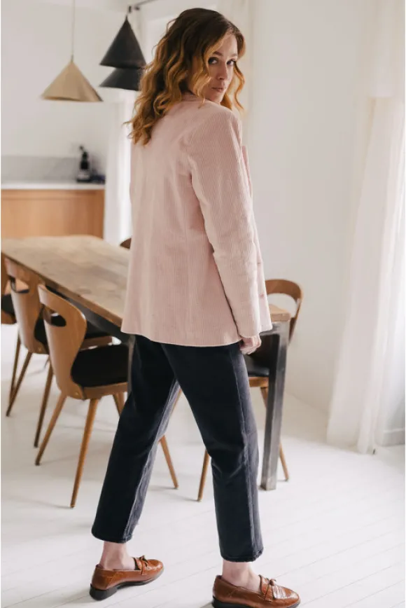 VESTE PADMÉ VELOURS ROSE
