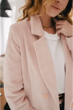 VESTE PADMÉ VELOURS ROSE