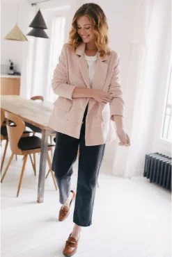 VESTE PADMÉ VELOURS ROSE