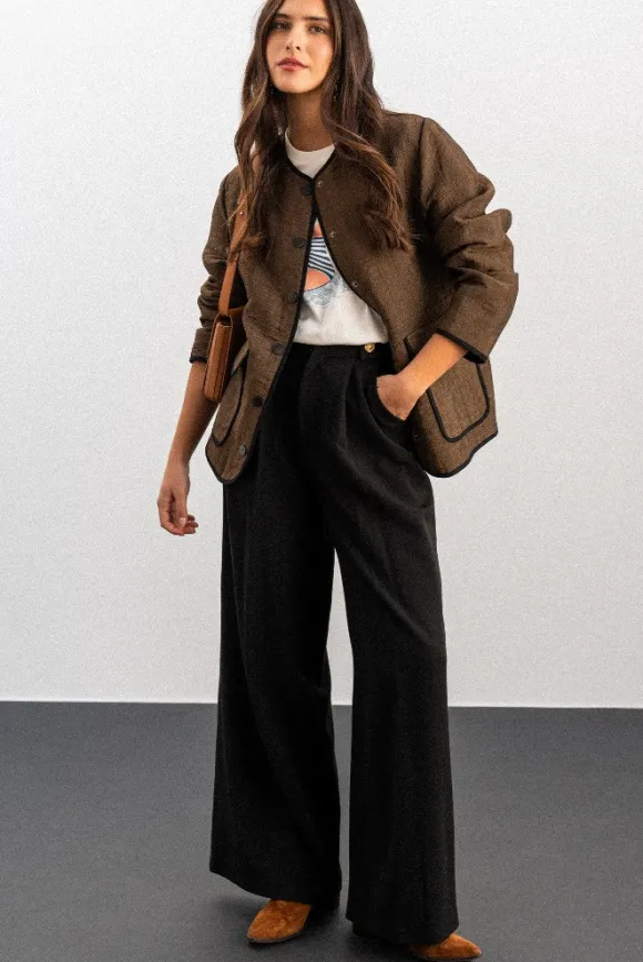 VESTE VAKOO JACQUARD MARRON