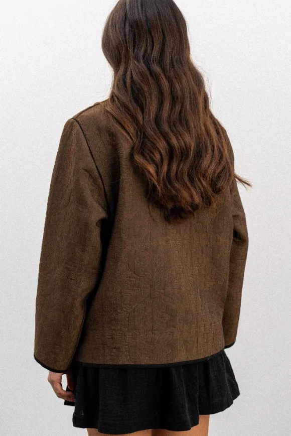 VESTE VAKOO JACQUARD MARRON