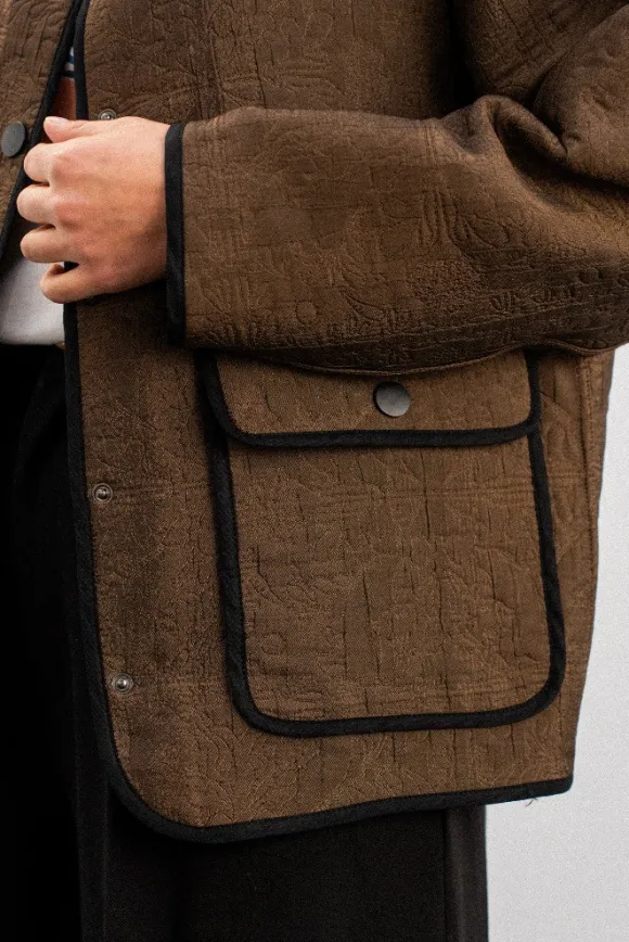 VESTE VAKOO JACQUARD MARRON