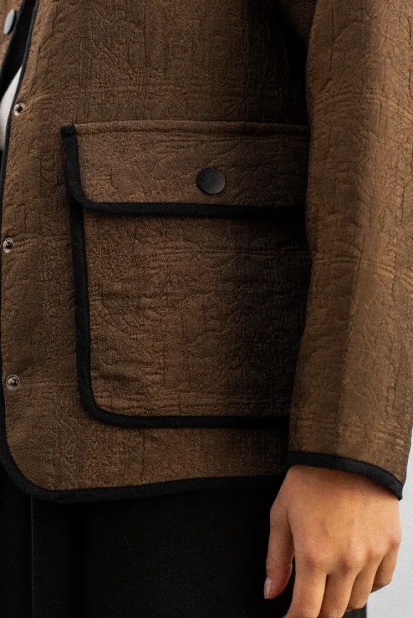 VESTE VAKOO JACQUARD MARRON